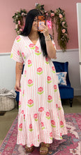 Load image into Gallery viewer, Pink Floral Midi Dress