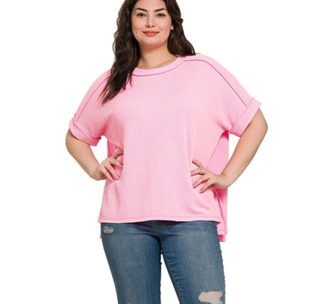Viral Rippled Tops Plus