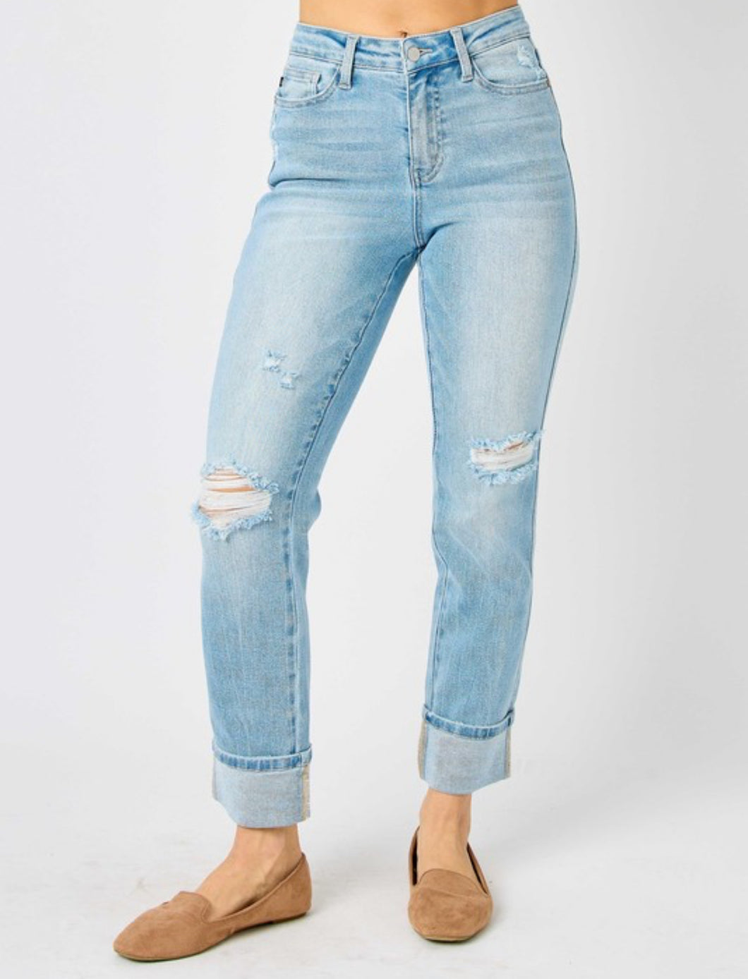 Light Judy Blue Cuffed Jeans