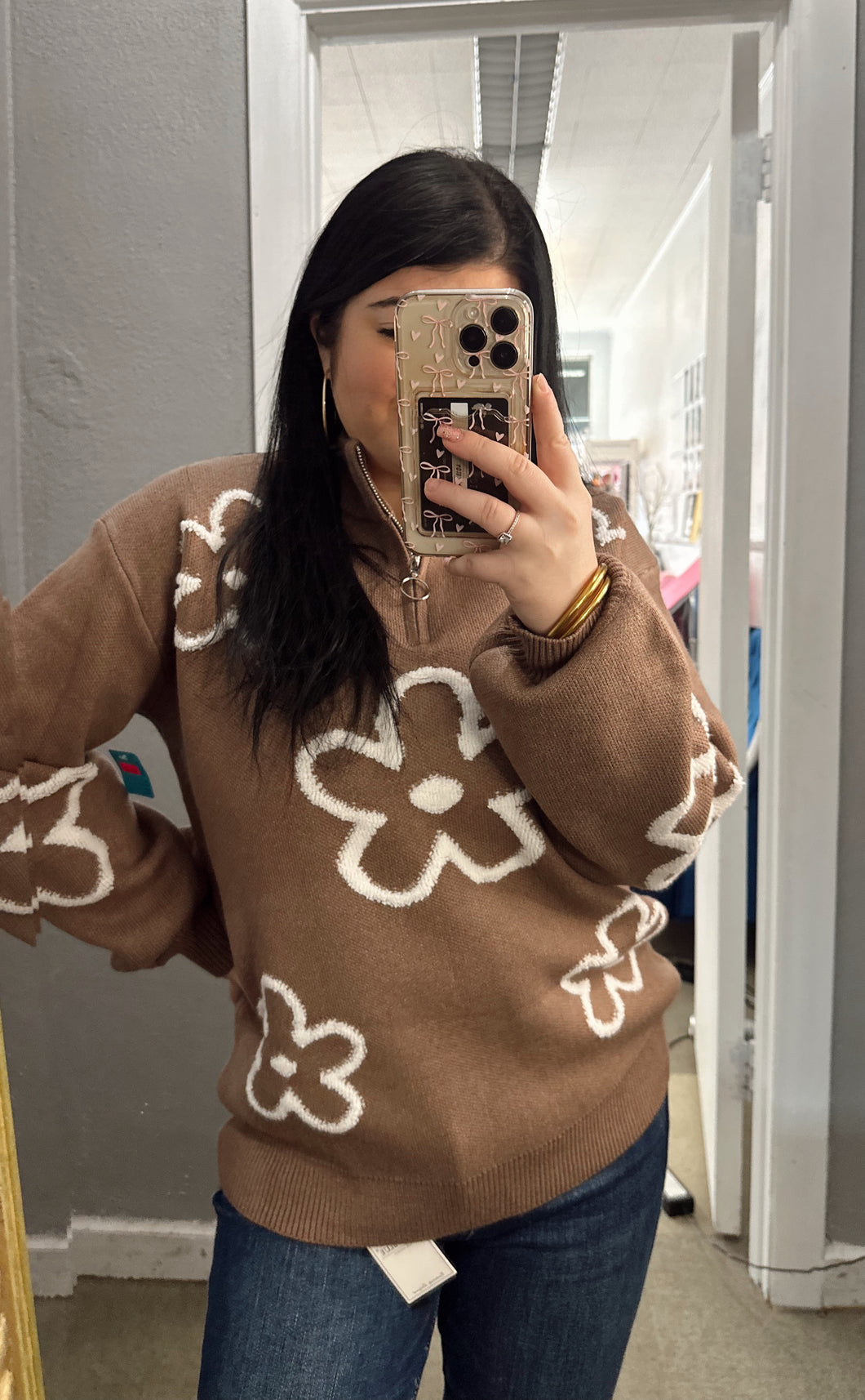 Flower Half Zip