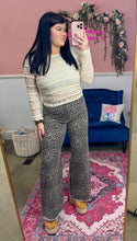Load image into Gallery viewer, Leopard High Rise Flare Jeans