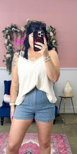 Load image into Gallery viewer, Stripe Utility Denim Shorts