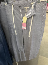 Load image into Gallery viewer, Navy Striped Barrel Jeans