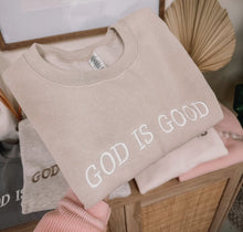 Load image into Gallery viewer, Embroidered God is Good Crew