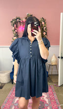 Load image into Gallery viewer, Black Pintuck Mini Dress