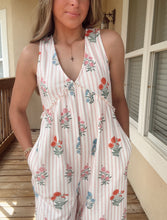 Load image into Gallery viewer, Stripped Floral Jumpsuit