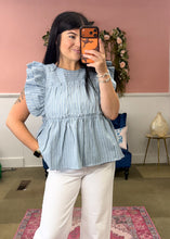 Load image into Gallery viewer, Stripped Denim Top