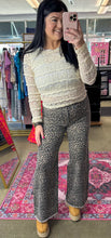 Load image into Gallery viewer, Leopard High Rise Flare Jeans