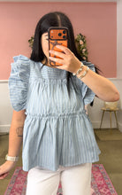 Load image into Gallery viewer, Stripped Denim Top