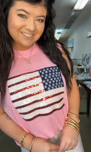Load image into Gallery viewer, American Flag Sequin Top