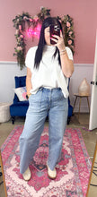 Load image into Gallery viewer, Stripe High Rise Barrel Jeans