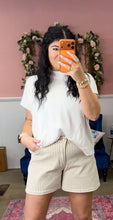 Load image into Gallery viewer, Neutral Stripped Mom Shorts