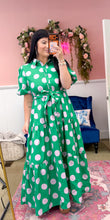 Load image into Gallery viewer, Green And Purple Polka Dot Dress