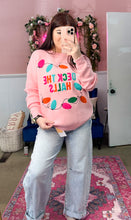 Load image into Gallery viewer, Pink Deck The Halls Sweater