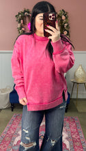 Load image into Gallery viewer, Hot Pink Acid Wash Sweatshirt