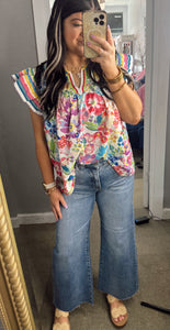 Risen Cropped Wide Jeans