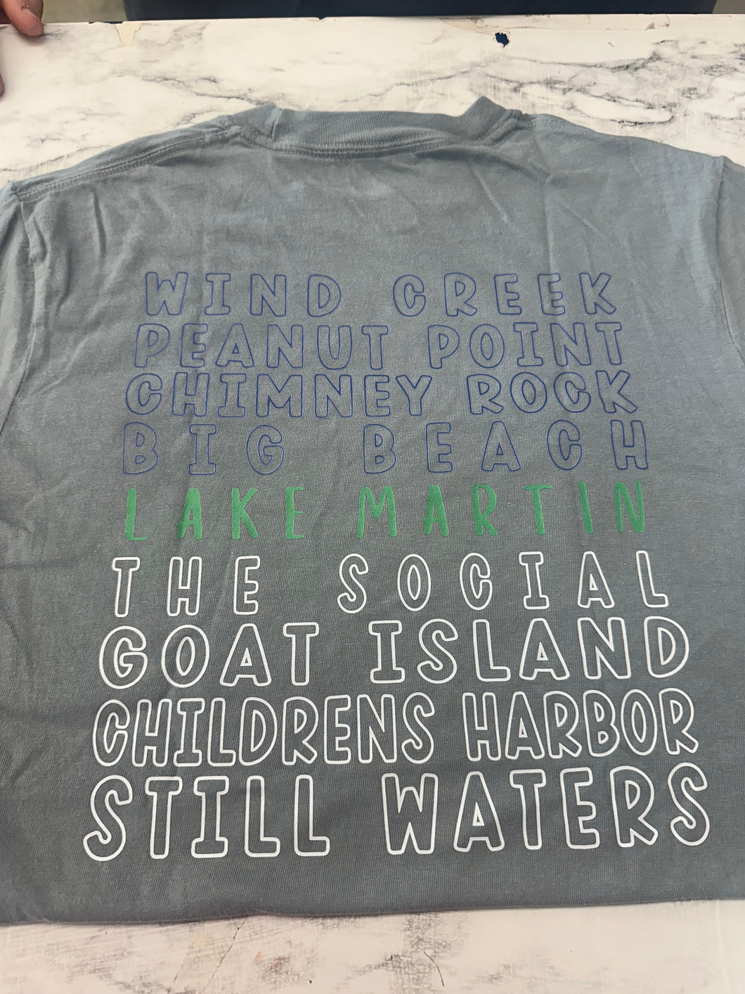 Grey and Green LM tees