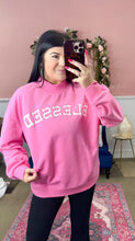 Load image into Gallery viewer, Hot Pink Blessed Mock Neck