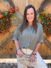Load image into Gallery viewer, Washed olive button down