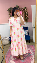 Load image into Gallery viewer, Pink Floral Midi Dress