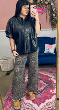 Load image into Gallery viewer, Leopard High Rise Flare Jeans