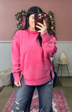 Load image into Gallery viewer, Hot Pink Acid Wash Sweatshirt