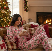 Load image into Gallery viewer, Pink Simply Southern Bows and Trees PJ