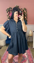 Load image into Gallery viewer, Black Pintuck Mini Dress