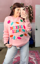 Load image into Gallery viewer, Pink Deck The Halls Sweater