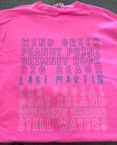 Lake Martin Places Neon Pink