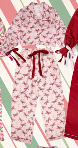 candy cane pj bow 2x