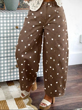 Load image into Gallery viewer, Brown polkadot barrel jeans