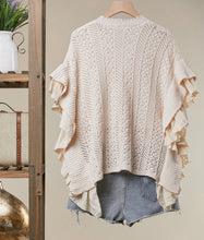Load image into Gallery viewer, Butterfly ruffle sleeve cardigan