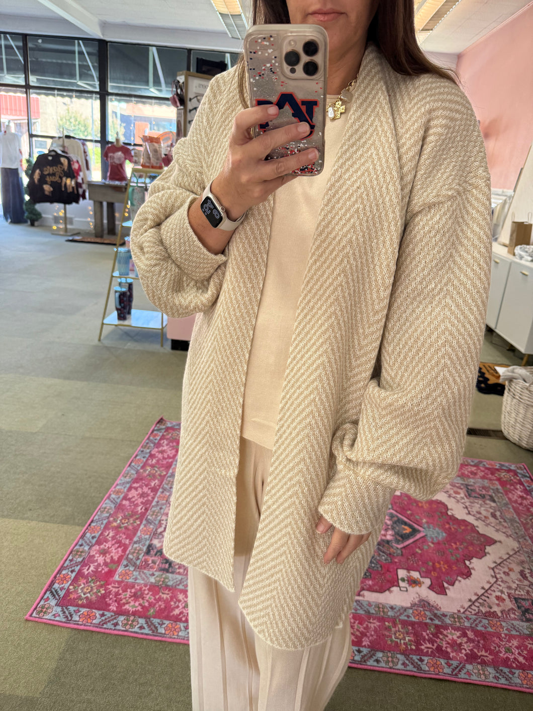 Neutral Drift Oversized Cardigan