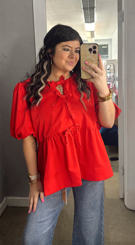 Classy In Red Plus Top