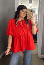 Load image into Gallery viewer, Classy In Red Plus Top